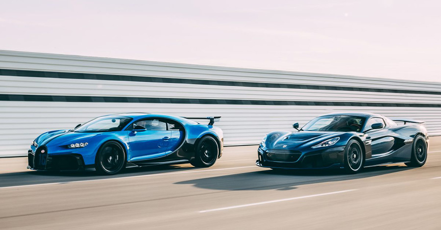 Bugatti Chiron és Rimac Nevera 