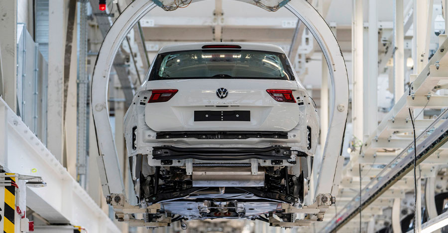 Volkswagen modell a gyártósoron